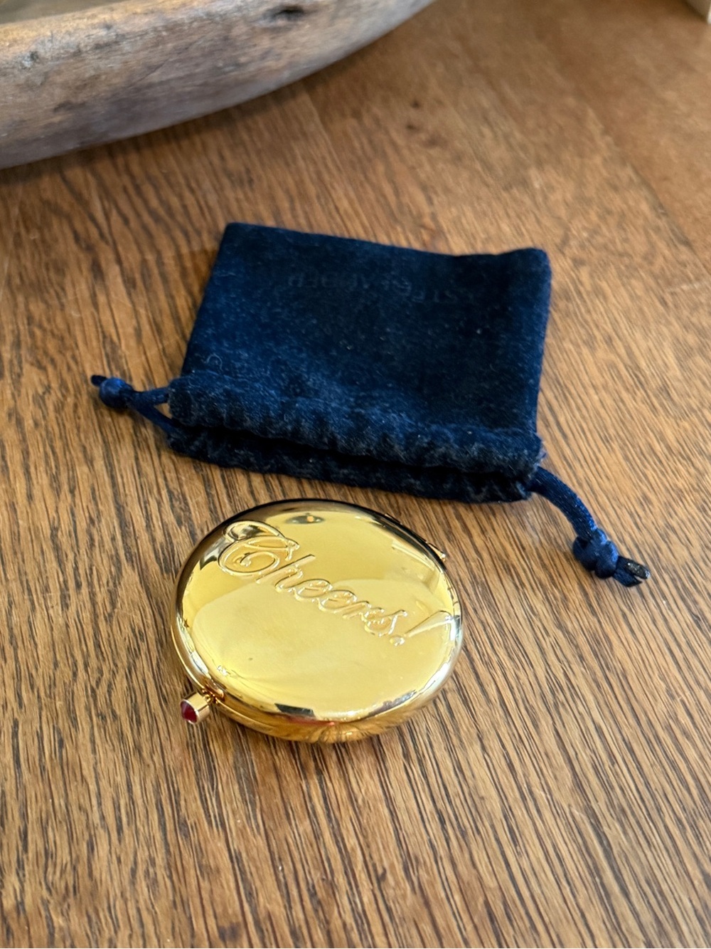 Estee Lauder Vintage Gold “Cheers” Mini Compact Powder Case